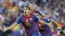Pedro celebra el primer gol. Foto: EFE title=