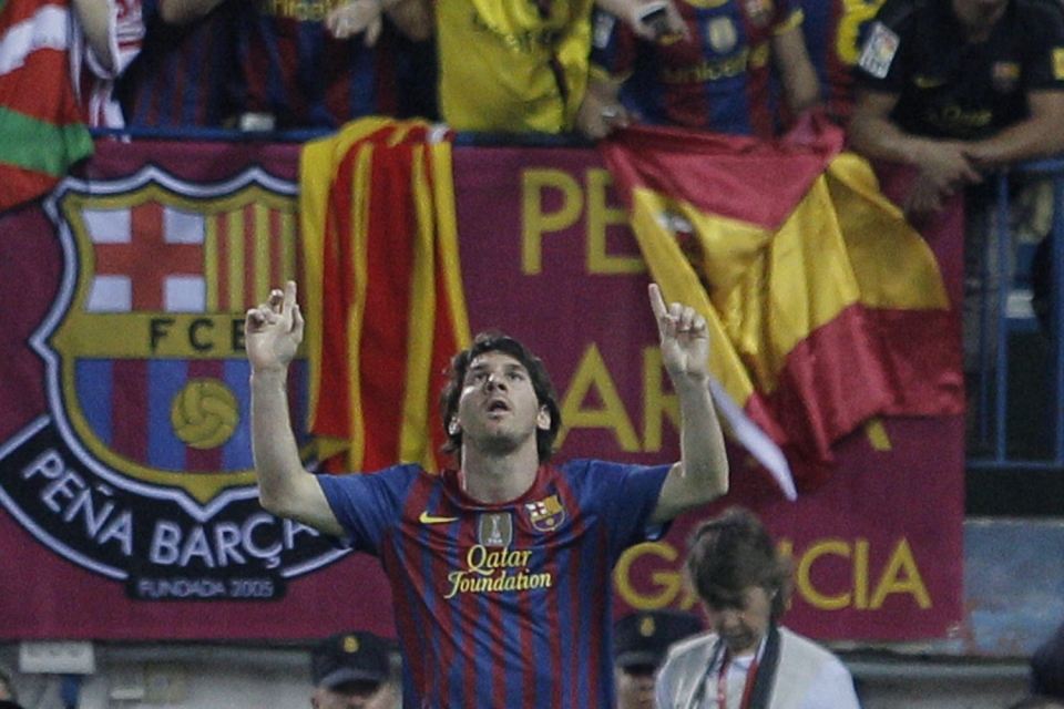 Messi celebra el 0-2. Foto: EFE