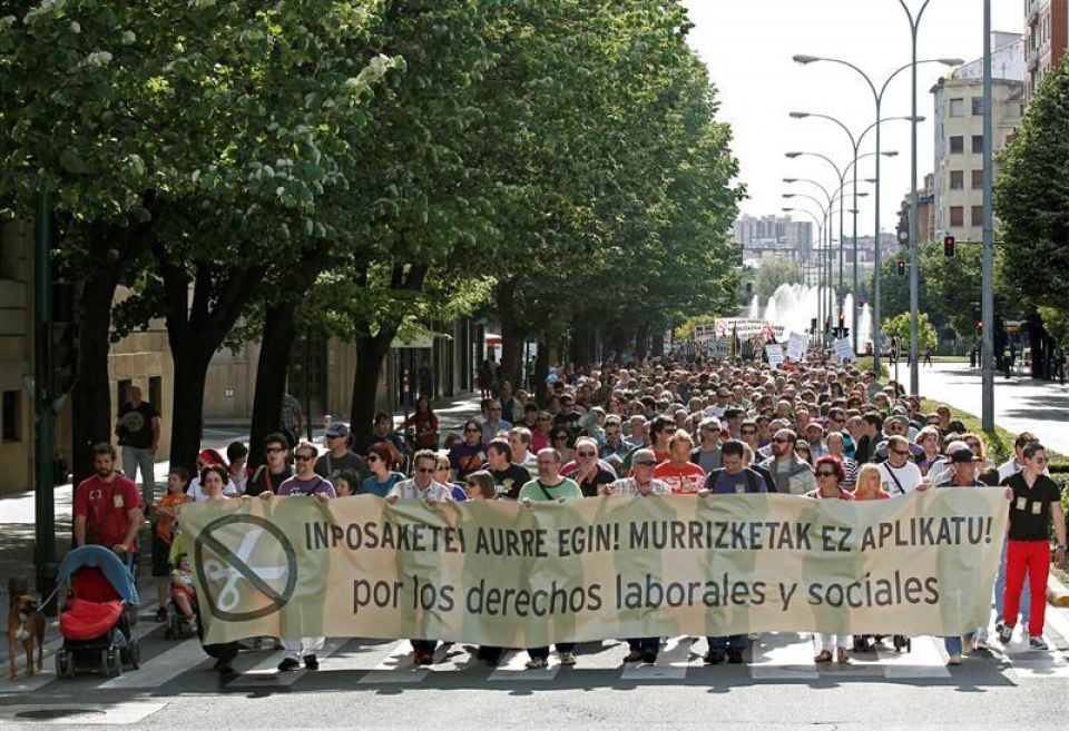 Euskal langileen protesta. Argazkia: EFE