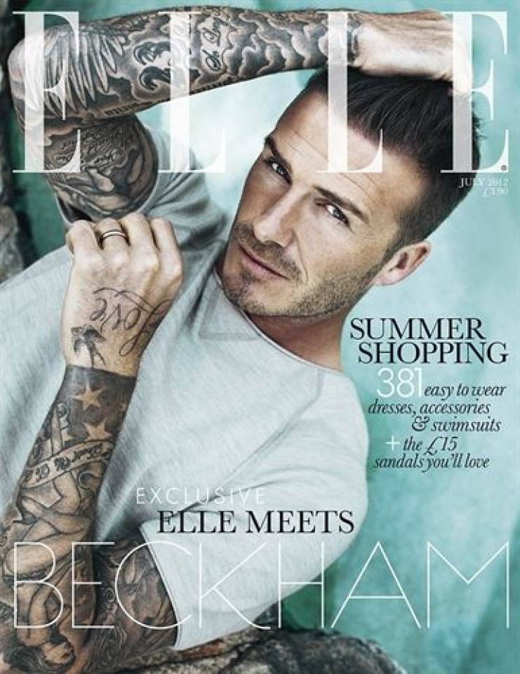 David Beckham, en la portada de la revista 'Elle'.