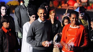 La familia Obama en la celebración de Halloween. Foto: Efe