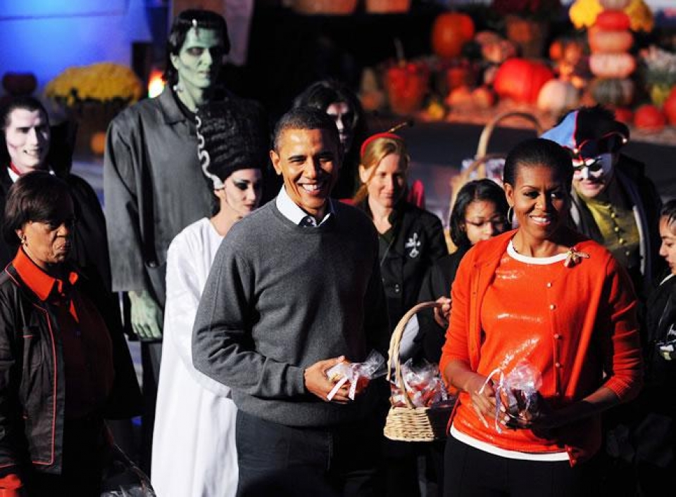 La familia Obama en la celebración de Halloween. Foto: Efe