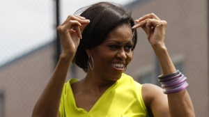 La primera dama Michelle Obama baila en un programa infantil Foto: Efe