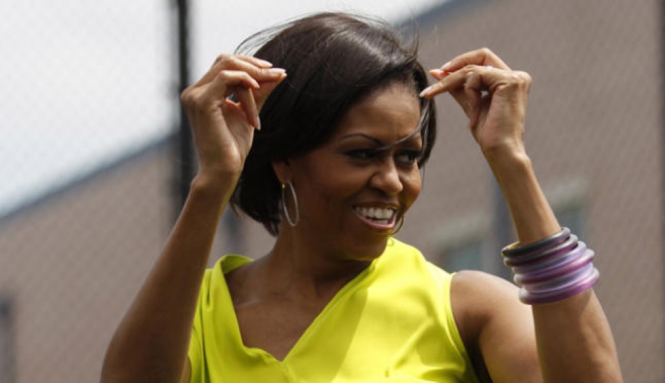 La primera dama Michelle Obama baila en un programa infantil Foto: Efe