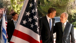 07/2008. Obama junto al presidente israelí, Simon Peres. Foto: EFE