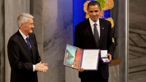 12/2009. El presidente de EEUU, Barack Obama, recogió el premio Nobel de la Paz en Oslo. Foto: EFE