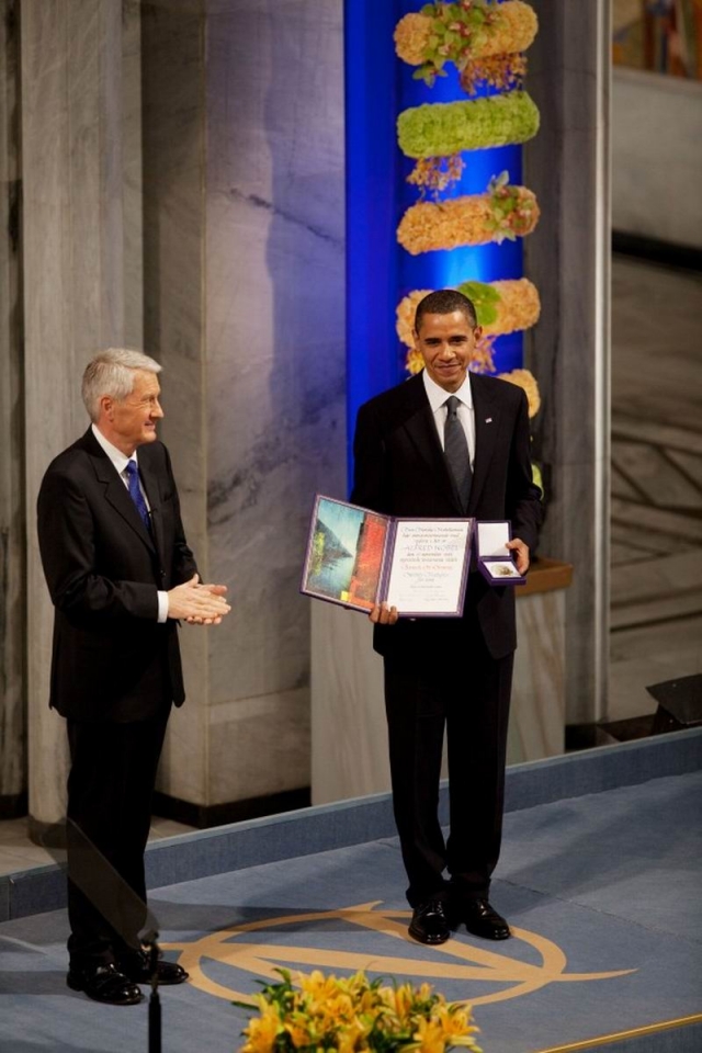 12/2009. El presidente de EEUU, Barack Obama, recogió el premio Nobel de la Paz en Oslo. Foto: EFE