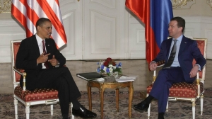 04/2010. Obama junto al entonces presidente de Rusia, Dimitri Medvédev. Foto: EFE