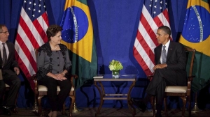 09/2011. Obama, junto a la presidenta brasileña Dilma Rousseff. Foto: EFE