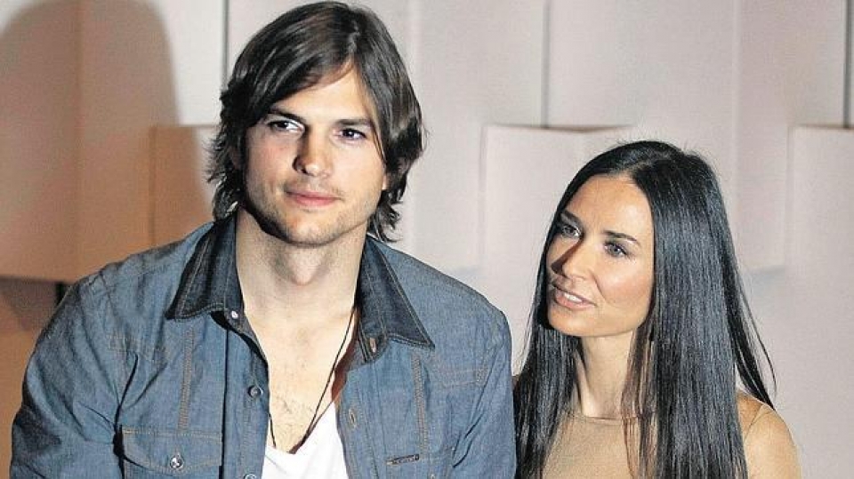 Ashton Kutcher y Demi Moore, cunado todavía estaban juntos. Foto: EFE