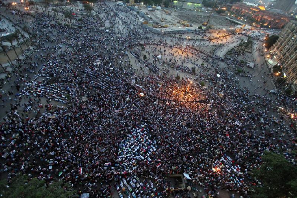 Vista aérea de la plaza Tahrir. EFE