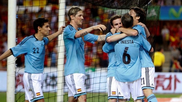 Los jugadores de la selección española. Foto: EFE