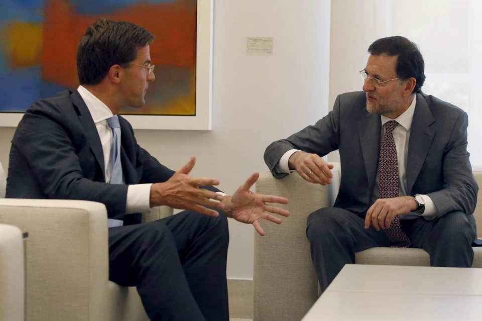 Mariano Rajoy, reunido este jueves con su homólogo holandés, Mark Rutte. EFE