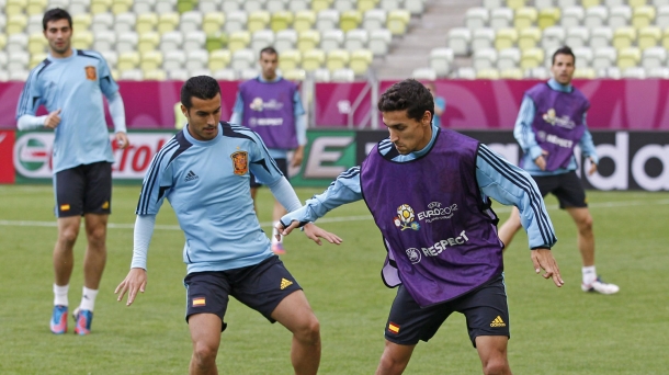 Entrenamiento de España en Gdansk. Foto: EFE