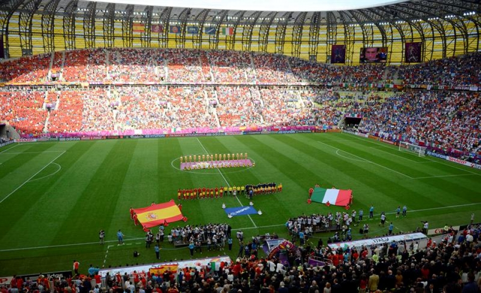 Espainia-Italia (1-1) jokatu den Gdansk estadioa. Argazkia: EFE