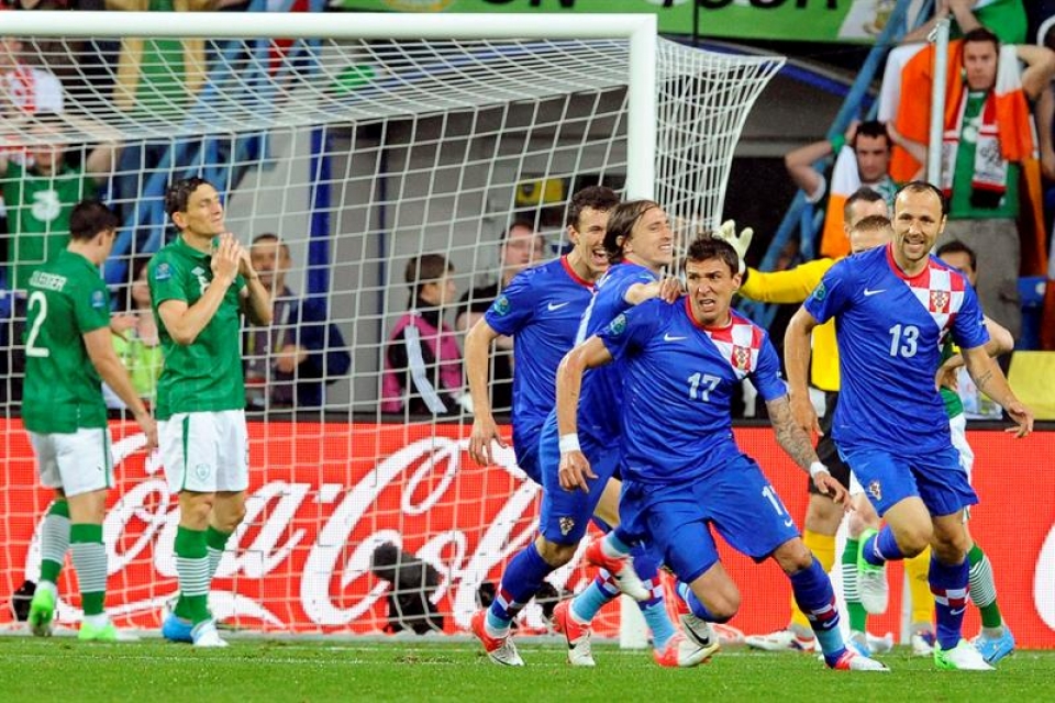 Kroaziak 1-3 irabazi dio Irlandari. Argazkia: EFE