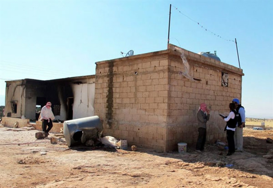 Sirian 'kasko urdinen' kontra tiro egin dute