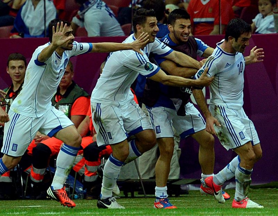 Greziak 1-0 gainditu du Errusia eta final-laurdenetako txartela eskuratu du. Argazkia: EFE
