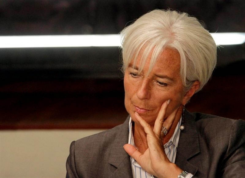 Christine Lagarde Nazioarteko Diru Funtsaren zuzendaria.