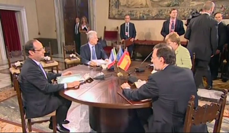 Merkel, Hollande, Monti y Rajoy acuerdan un plan de crecimiento