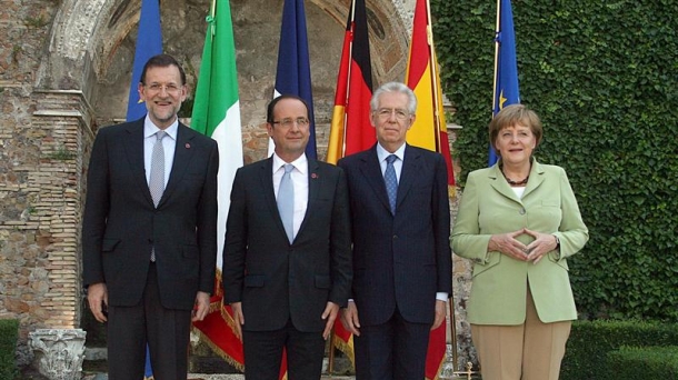 Rajoy, Hollande, Monti y Merkel. EFE