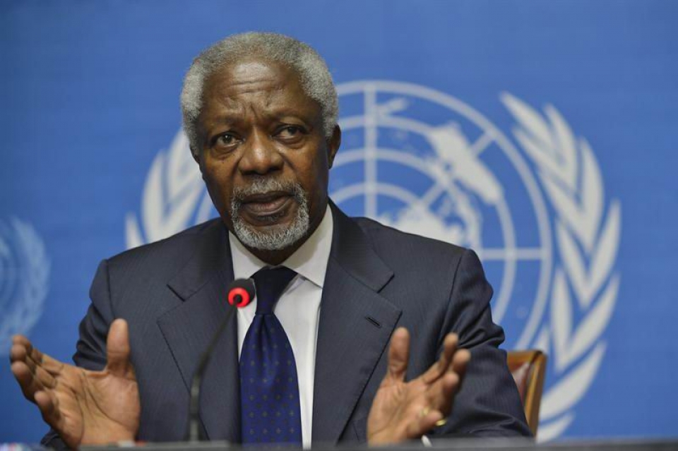 El enviado especial de la ONU y la Liga Árabe para Siria, Kofi Annan. Foto: EFE