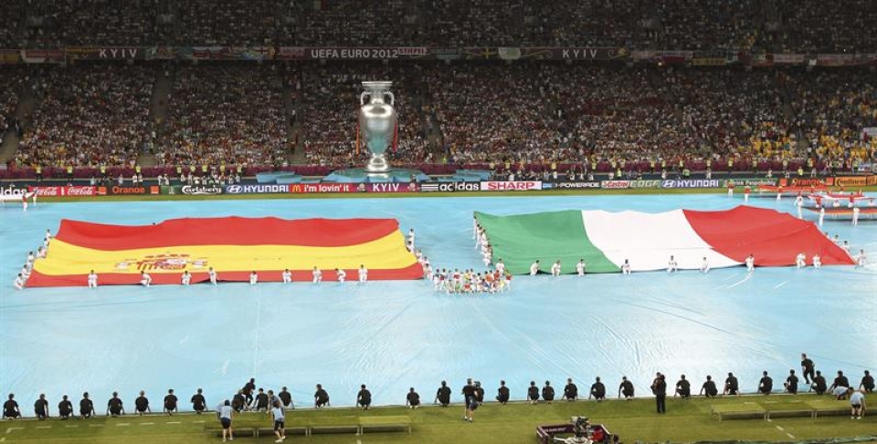 Espainia eta Italiako banderak. EFE.