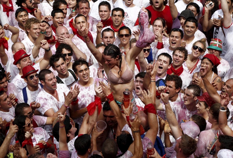 Ambiente en el txupinazo. EFE