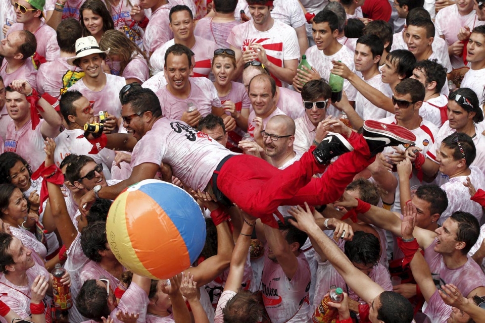 Ambiente en el txupinazo. EFE