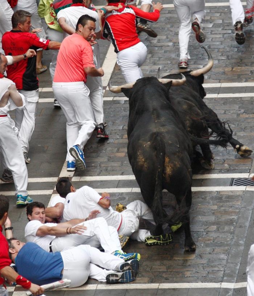 10 de julio; cuarto encierro. (Foto: EFE)