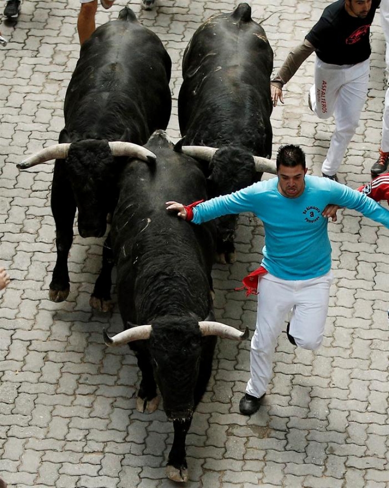 10 de julio; cuarto encierro. (Foto: EFE)