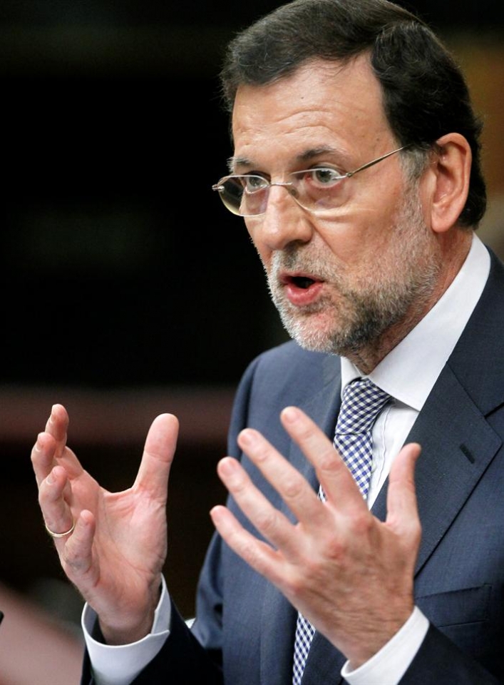 Mariano Rajoy Espainar Estatuko presidentea, azalpenak ematen. (Argazkia: EFE)