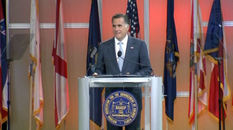 Romney durante el discurso. Foto: EITB