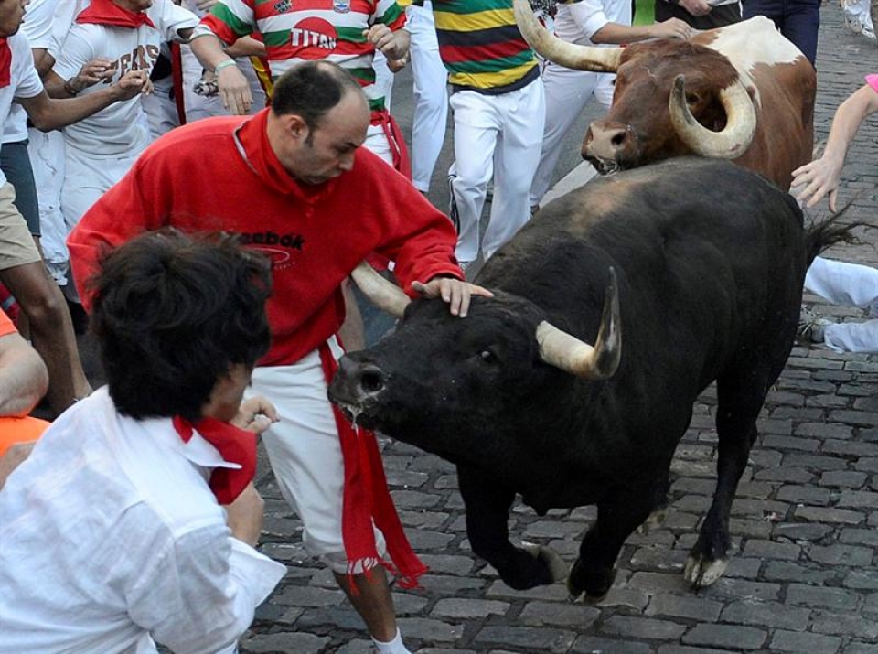13 de julio; séptimo encierro. (Foto: EFE)