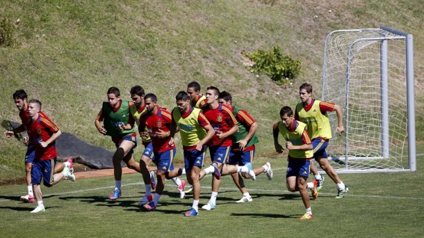 Entrenamiento de la selección española. Foto: EFE