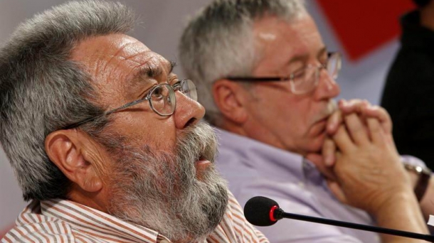 Los secretarios generales de UGT y CCOO, Cándido Méndez e Ignacio Fernández Toxo. Foto: EFE