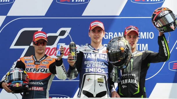 Lorenzo, Pedrosa y Dovizioso. Foto: EFE