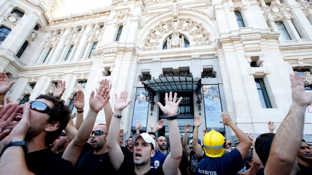 Protesta de funcionarios en Madrid.