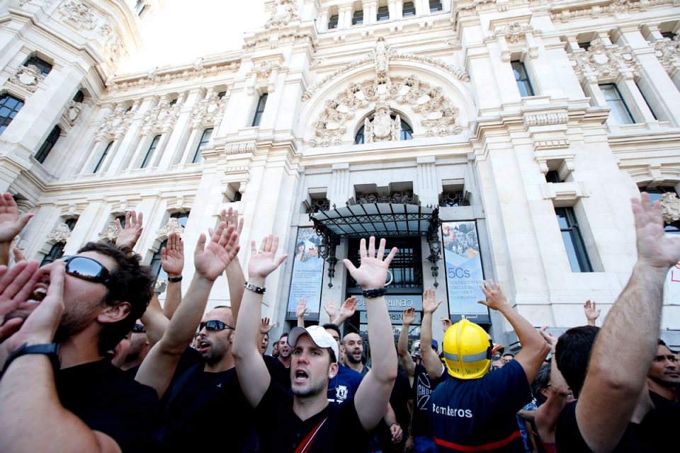 Funtzionarioen protesta bat, Madrilen.