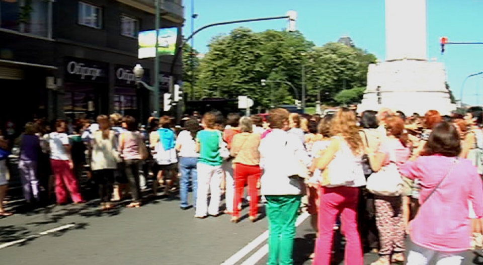 Funtzionarioen protesta bat, Bilbon.