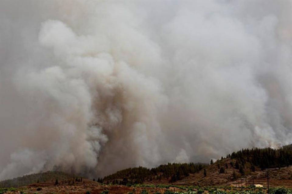 El incendio de Tenerife entra en el Parque Nacional del Teide