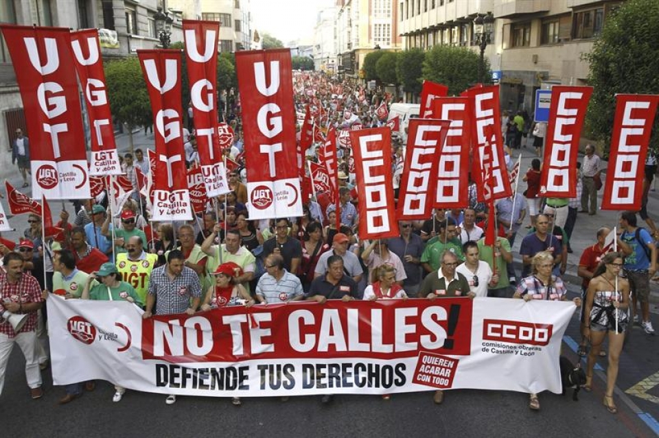 UGT eta CCOOen manifestazioa Madrilen.