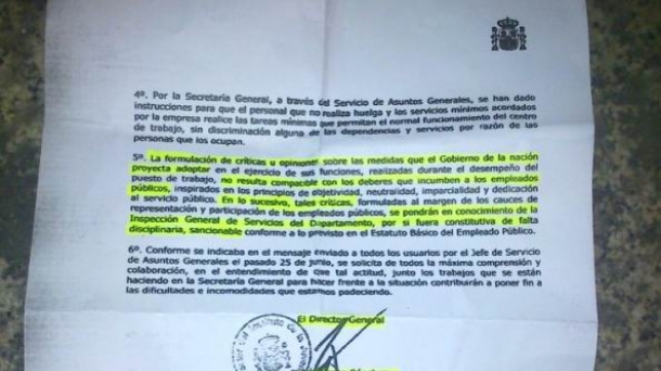 Prohibición críticas | Multa a funcionarios por criticar las reformas