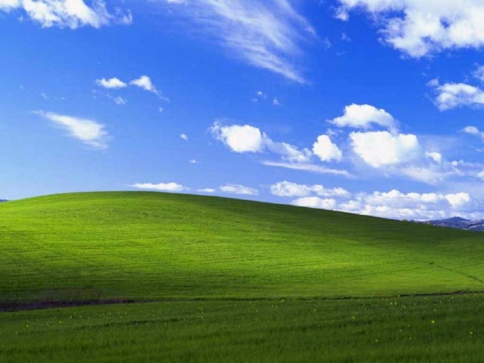 "Bliss", Windows XP sistema-eragileak mahaigainean duen irudia. Charles O'Rear / Microsoft