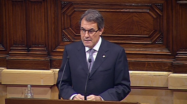 El presidente de Cataluña Artur Mas en el Parlament.