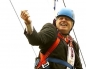The mayor of London gets stuck on a zip-line