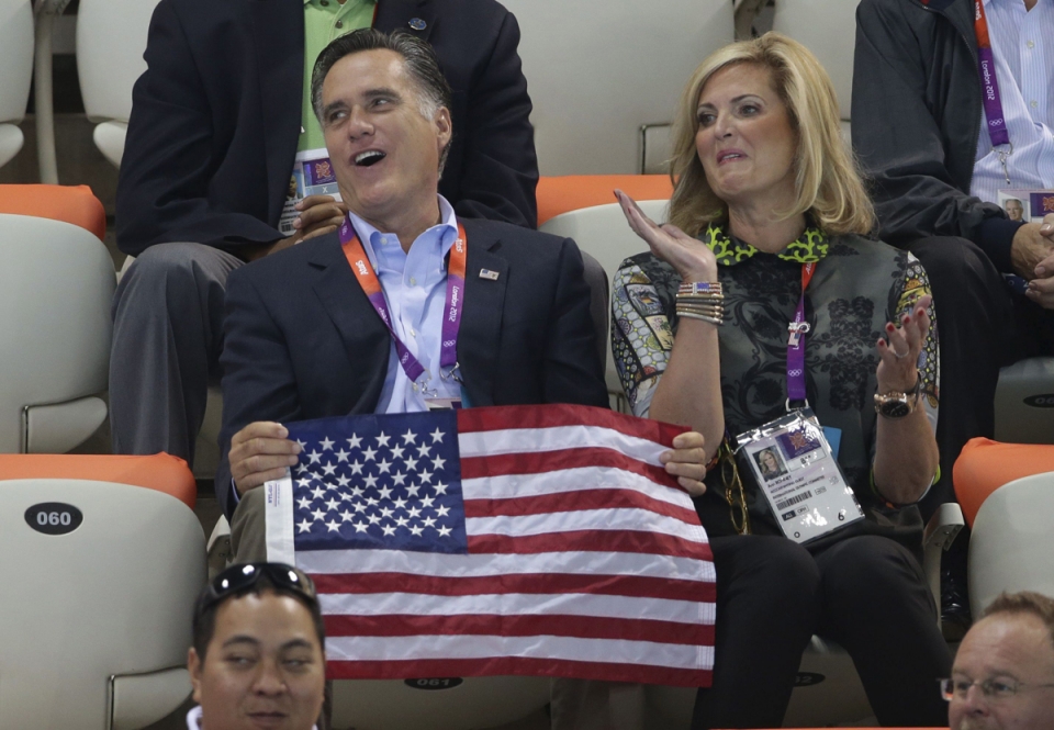 Ann eta Mitt Romney Londreseko Olinpiar Jokoetan. Argazkia: EFE