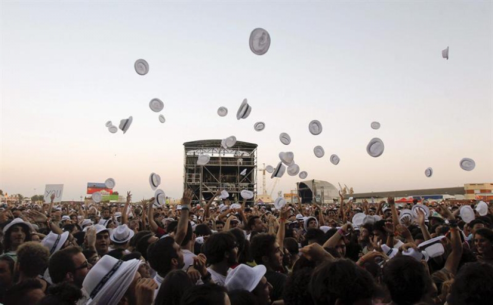 Castellóko Arenal Sound jaialdiko giroa asteburuan. Argazkia: EFE