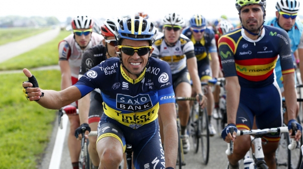 Alberto Contador en la primera etapa de la Eneco Tour. EFE