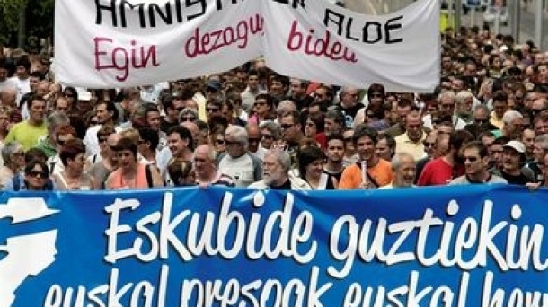 Manifestación en Donostia a favor de los presos. Foto: EFE